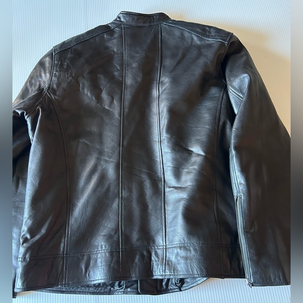 Calvin Klein Black Leather Jacket - Picture 6 of 7